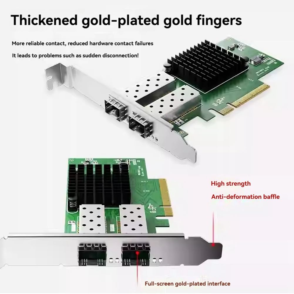 Scheda di Rete in Fibra Ottica Gigabit X710 Chip 10G per PC, 2 Porte per Adattatore Ethernet PCI Express per Connessioni di Rete.