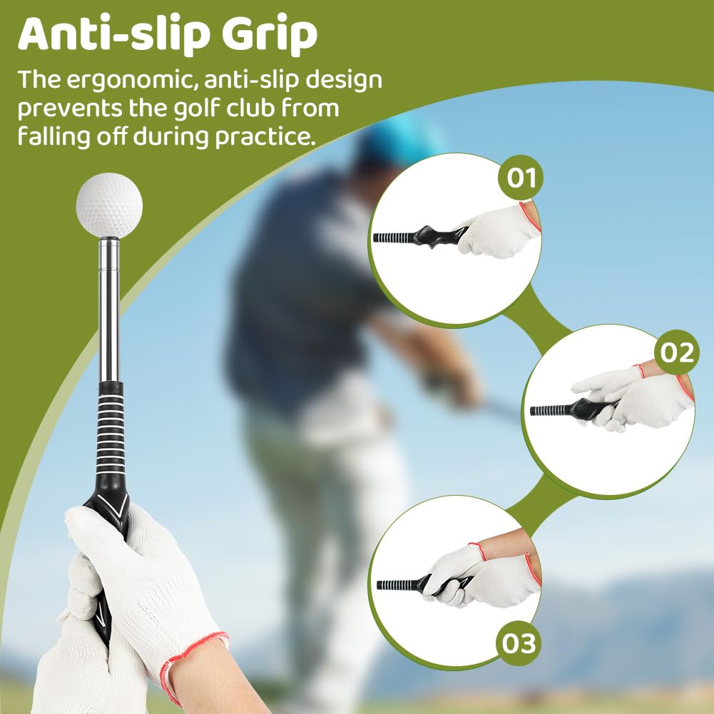 flintronic Attrezzo Retrattile per Allenamento Swing da Golf, Ausili per L'Allenamento del Golf, Rimbalzo Automatico Putter, Portatile Accessori da Golfs, Ideale per Principianti e Formazione
