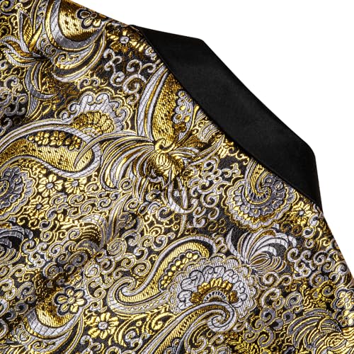 Image of Barry. Wang Men's Sport Coats & Blazers Flower Suit Jacket 1 Button Paisley Tuxedo Mardi Gras Carnival Parade Gift