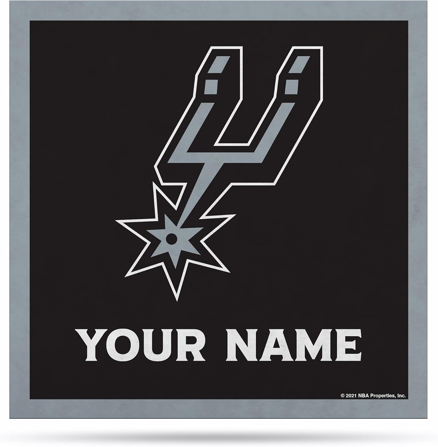 Rico Industries NBA Basketball San Antonio Spurs Personalized 35" Felt Wall Décor - for Man Cave, Game Room, Office & Bedroom - Made in The USA