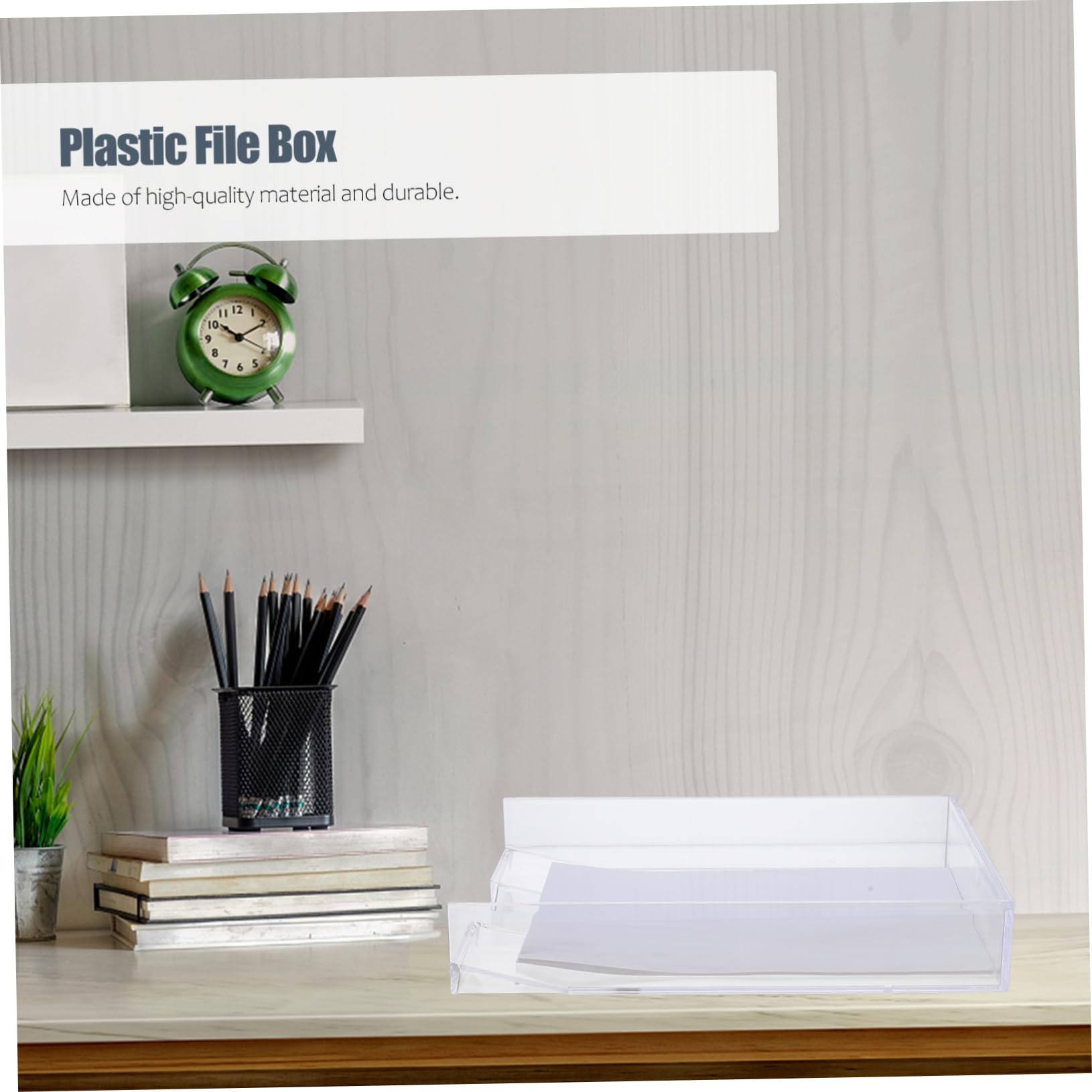 Housoutil Transparent Paper Holder File Case for Organized Document Storage for Office and Home Use and Space Saving File Box