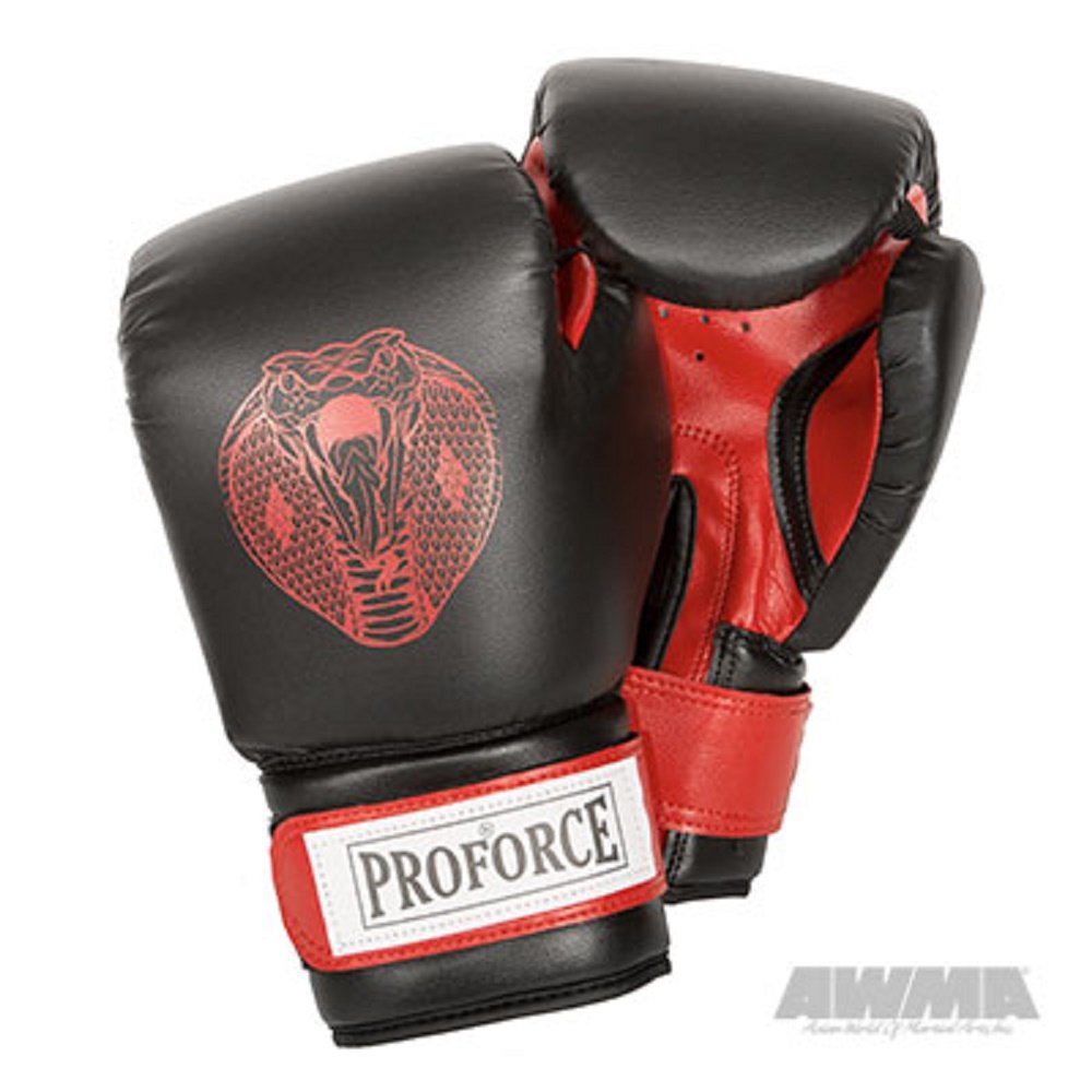 Pro Force Leatherette Boxing Gloves with White Palm