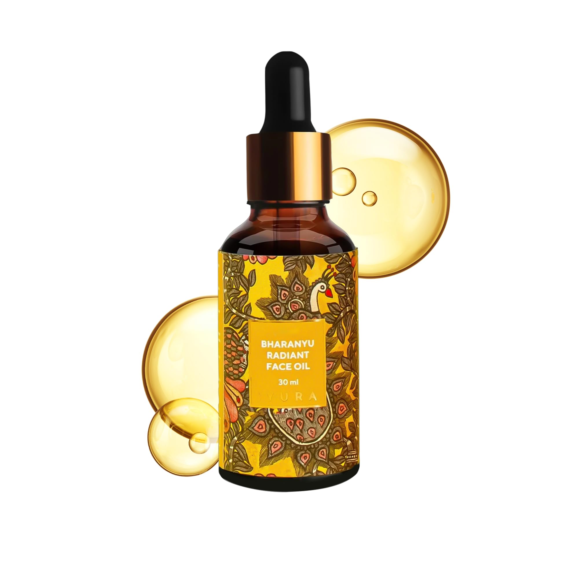 iYURA Bharanyu Huile pour le Visage Éclatante – 100% Naturelle et Vegan | Illumine, Hydrate et Uniformise l'Aspect des Peaux Endommagées par le Soleil | À base de Curcuma et d'Amla | 30 ml