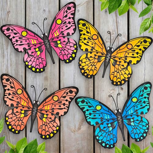 Metal Butterfly Wall Decor - 9.6' Outdoor Fence Wall...