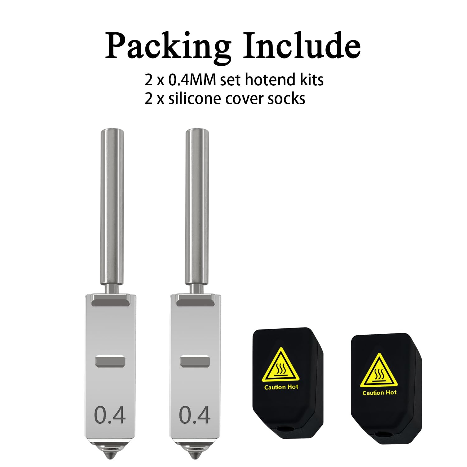 HzdaDeve Lot de 2 buses en acier trempé intégrées de 0,4 mm pour Kobra S1 Max Combo avec 2 embouts en silicone Quick-Swap High Flow High Speed Throat Tube Buses Tête d'impression Hot End pour