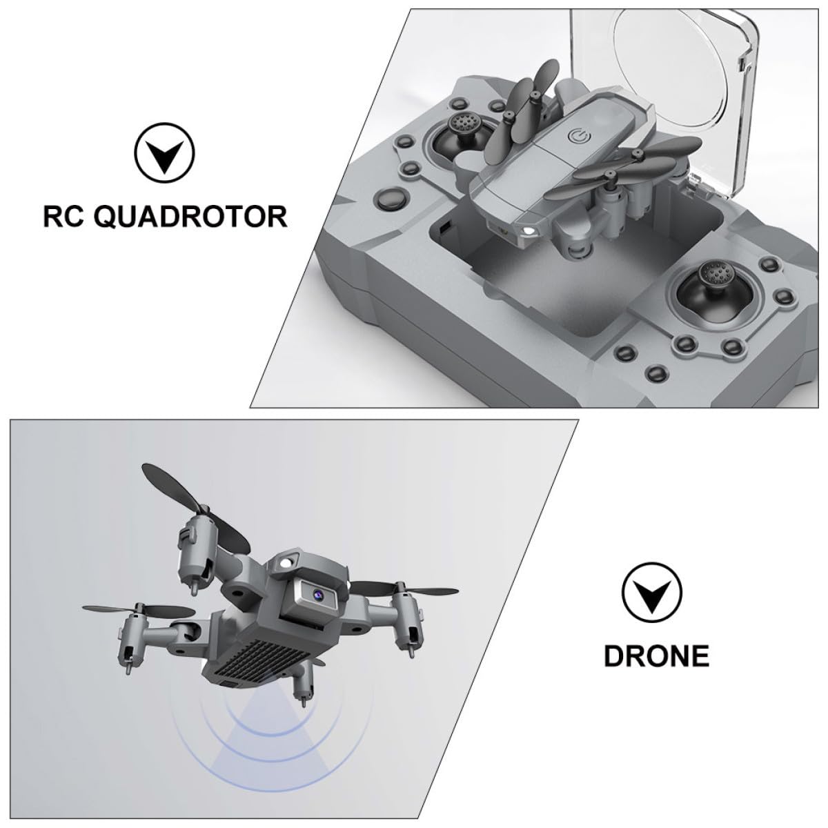 Mini Drone Radiocommandé KY905 Pliable Caméra 4K, 1 Set