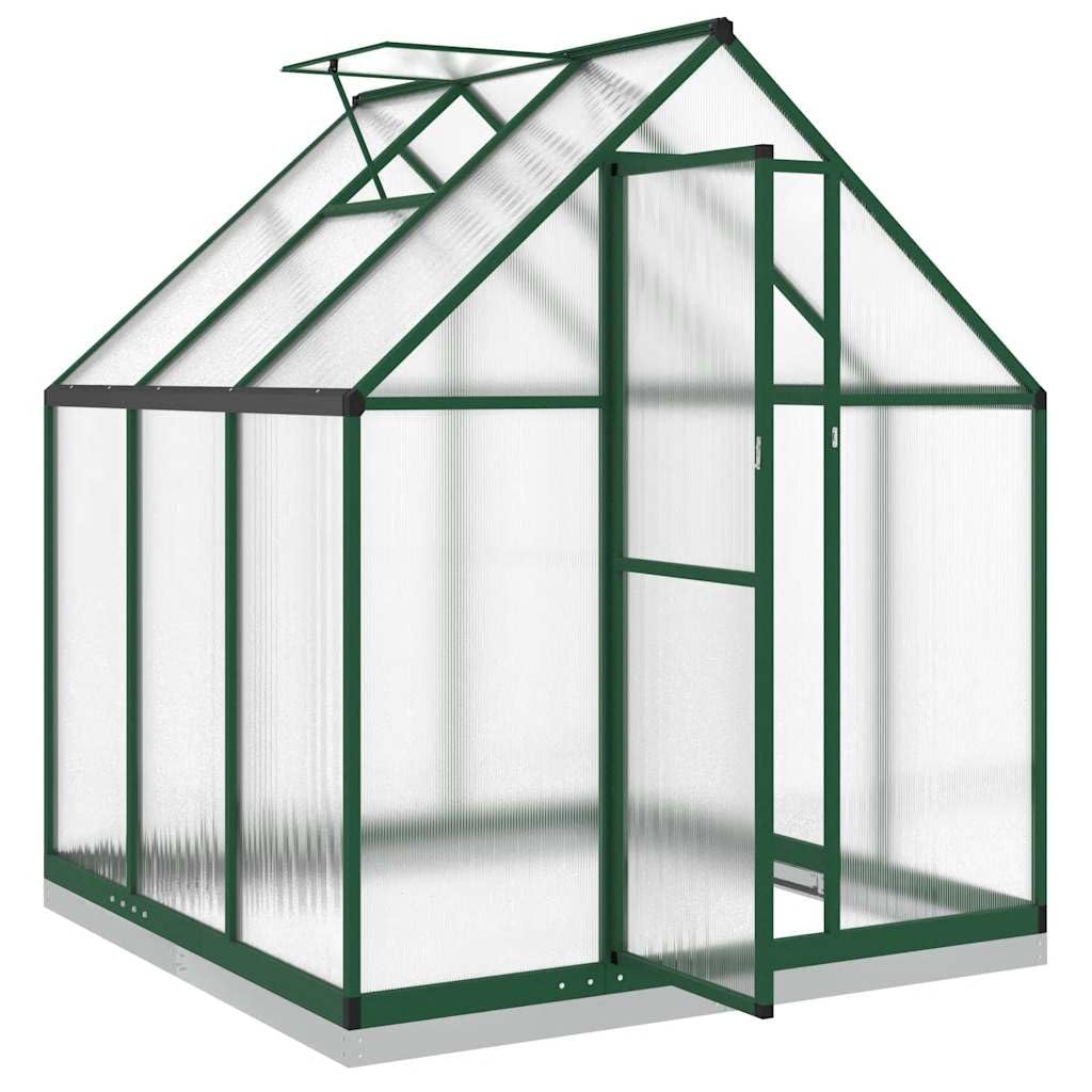 Szklarnia z ramą fundamentową, szklarnia z aluminium i poliwęglanu, 169 x 169 x 202 cm, płyty poliwęglanowe 4 mm, odporna na promieniowanie UV, do szklarni pomidorów, inspektu, pielęgnacji