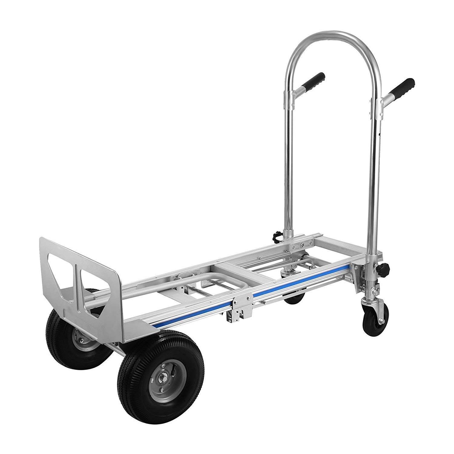 Chariot de Transport Pliable 350kg Chariot Manuel 3 en 1 Diable Multi-Usage Coulisseau d'Escalier en Aluminium 350kg Chariot avec Roues en Plastique Chariot Empilable Charge Lourd