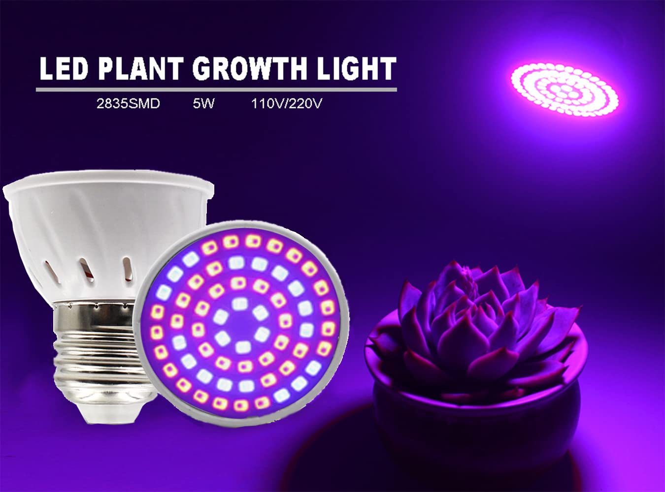 Chesoon 4 Pezzi LED Coltiva La Lampadina 220V 4W 200 Lumen 54 LED Pianta Coltiva La Lampadina per Piantine Al Coperto Verdure Fiori Organici