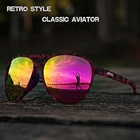 Vista 9 de Jefoo - Gafas de sol polarizadas estilo aviador para hombres y mujeres, retro, modernas, deportivas para exteriores con protección UV400