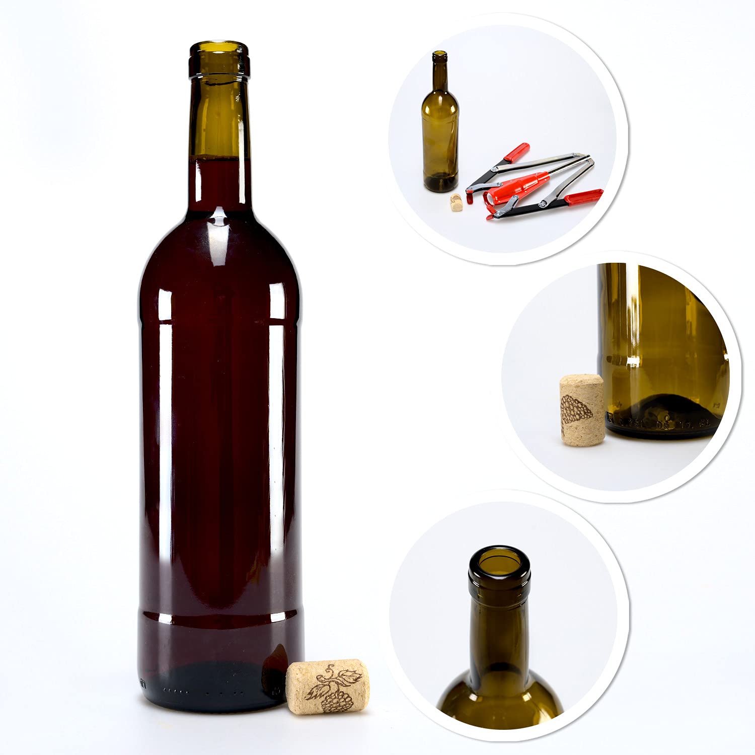 Lot De Bouteilles De 750 Ml, Bouteilles En Verre Vides à Remplir, Bouteilles Décoratives, Verre