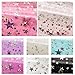 Glitter Synthetic Leather Fabric Laser Star Printed Translucent Sheets 8 pcs 7.7