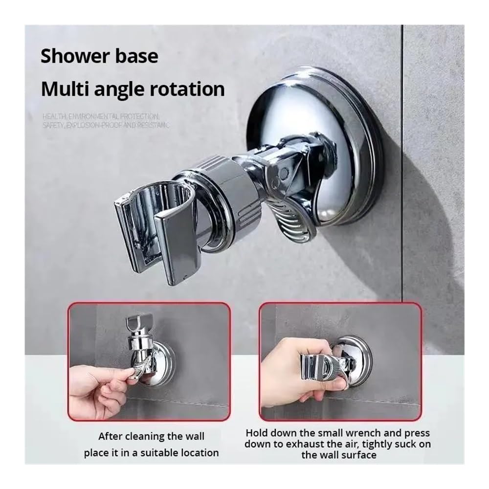 3 soportes de ducha ajustables con ventosa, soporte de cabezal de ducha de mano, boquilla de baño, base fija, agarre fuerte, fácil instalación para el hogar y viajes