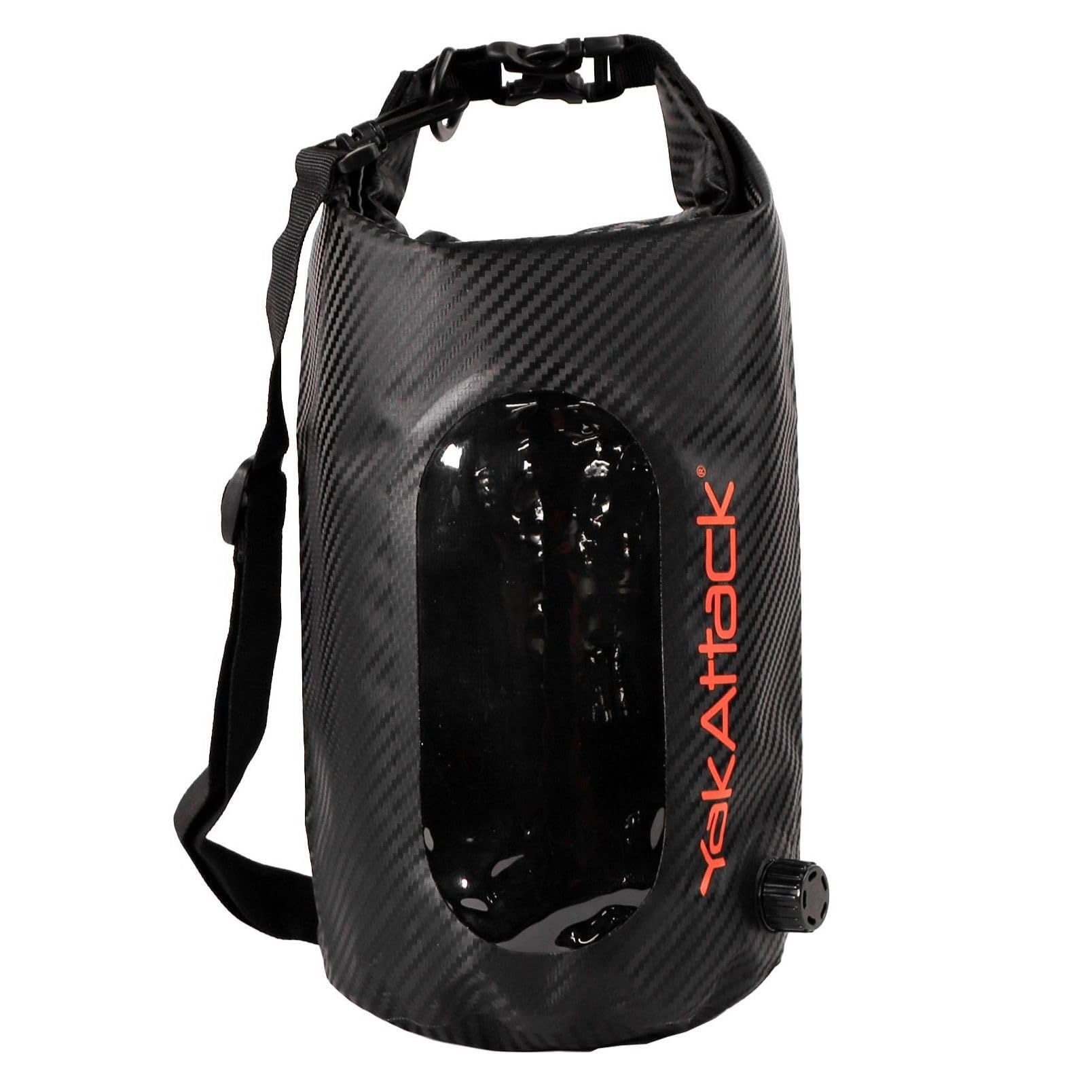 YakAttack 5L Roll-Top Drybag with Air Valve - Black Carbon | Waterproof Marine Dry Bag for Kayaking, Boating & Paddleboarding | Heavy Duty Small