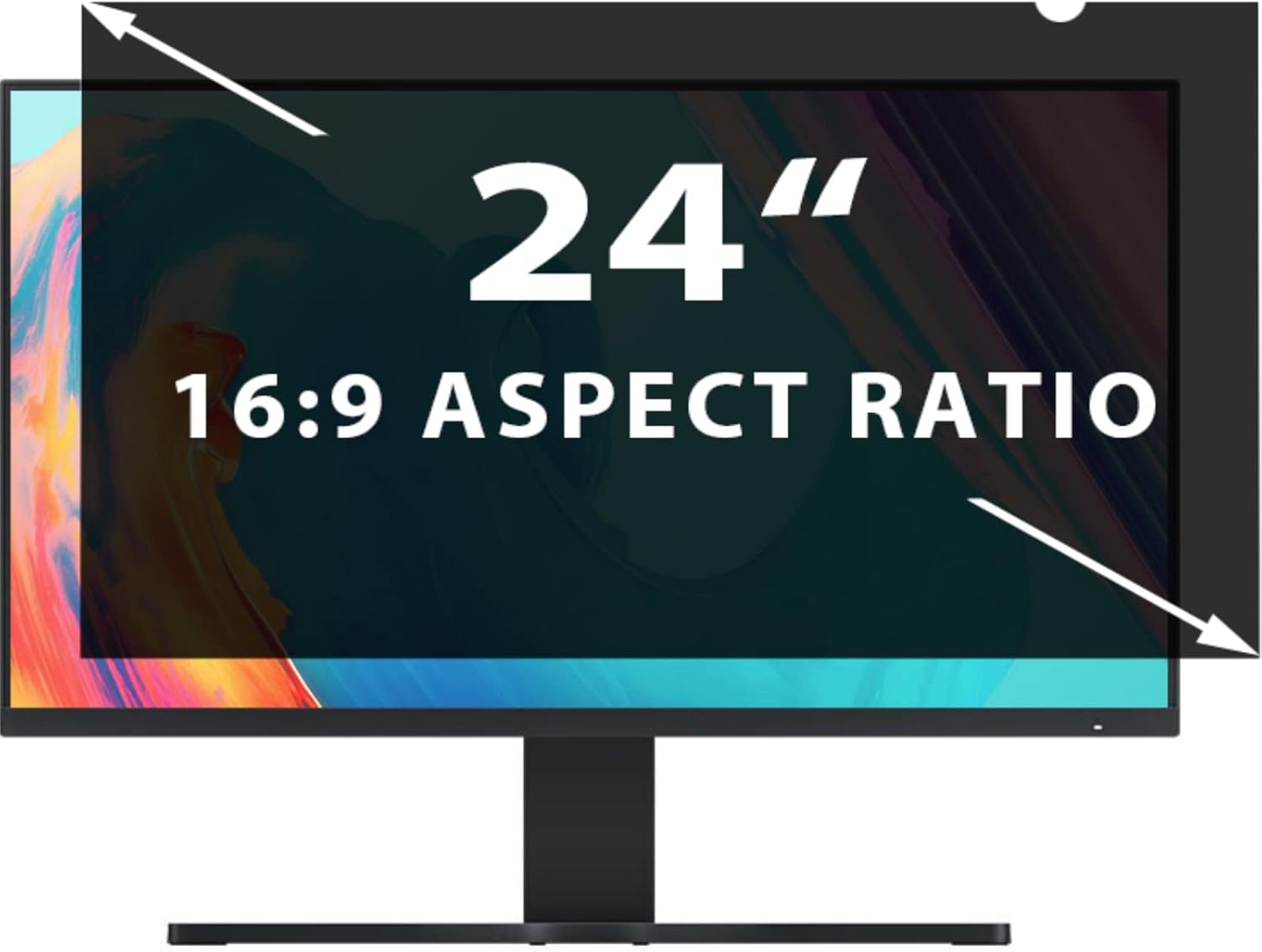 24 Inch Computer Privacy Screen Filter for 16:9 Widescreen Monitor - Privacy Shield and Anti-Glare Protector