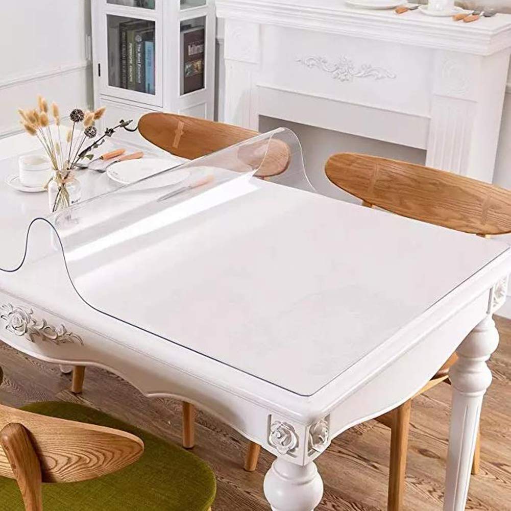 Sottomano da scrivania trasparente, impermeabile, in plastica PVC, per superfici in legno duro, cucina e ufficio (spessore 3 mm, 70 x 120 cm)