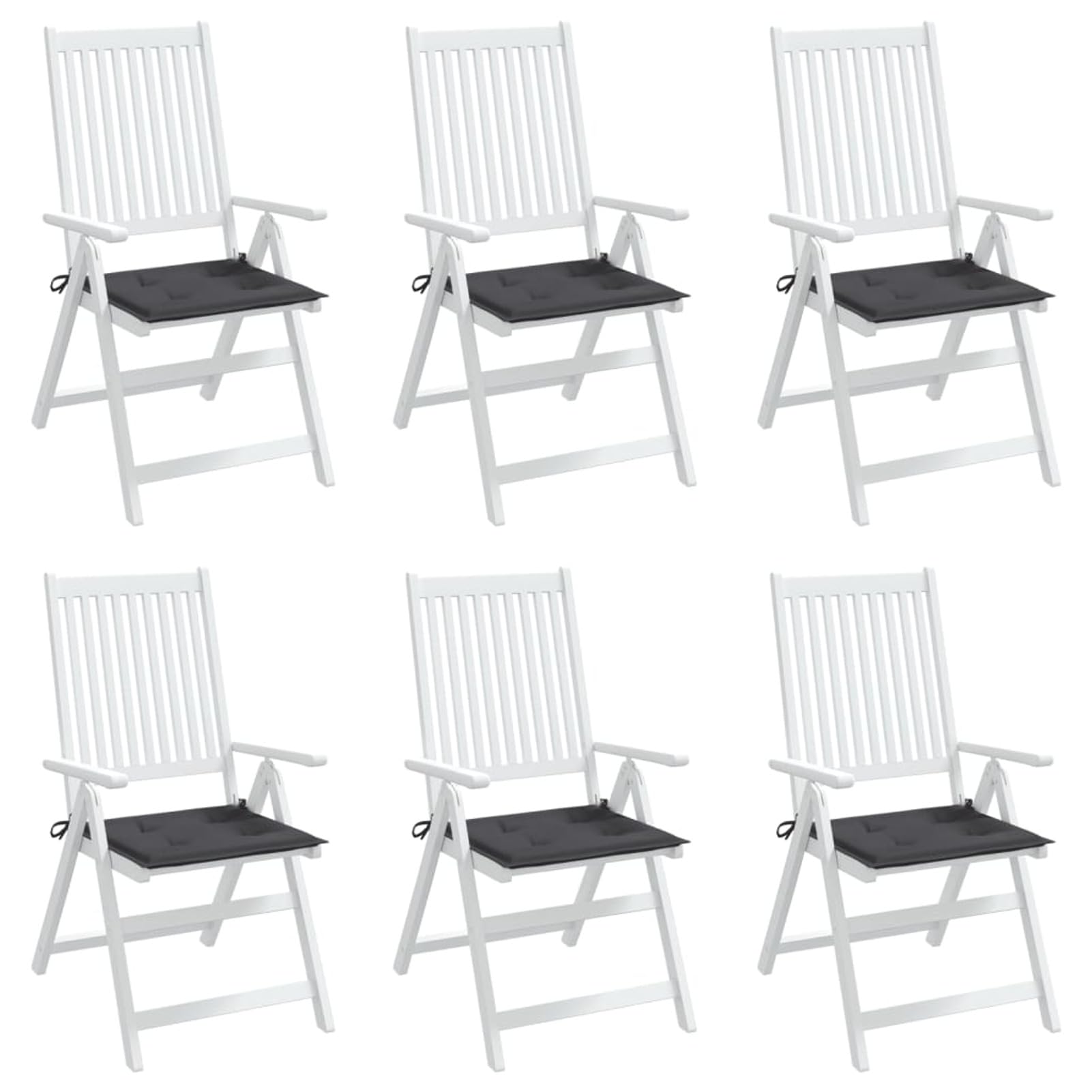 ShGaxin Cojines Silla de jardín 6 uds Tela Oxford Antracita 50x50x3 cm, Cojines para Butacas De Jardin, Cojines Sillas Cocina, Cojines para Sillas De Terraza, Cojin Silla Exterior