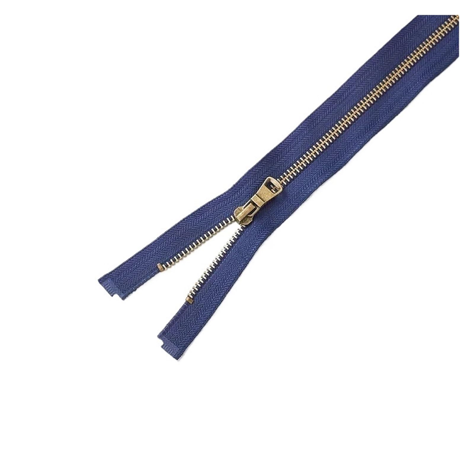 Duty Single Slider Metal Zip 5 Bronze Teeth 3pcs Multicolor 40-80cm(Cyan,70CM-3PCS)
