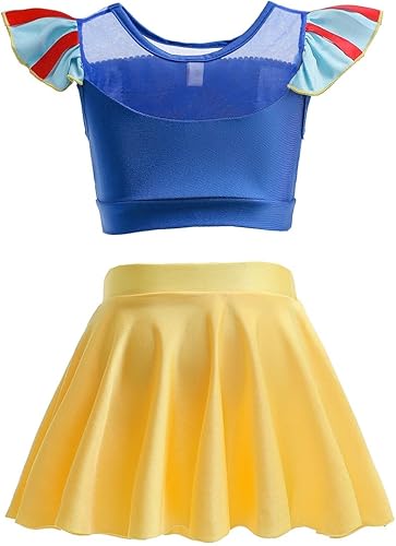 Miniatura 3 de Traje de baño de princesa para niñas, conjunto de tankini de dos piezas, trajes de baño para exteriores, playa, surf, parque acuático, trajes de