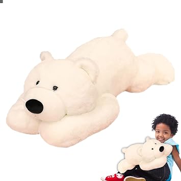 Weighted Polar Bear Stuffed Animal - Cute Weighted Plush Toy, Soft Cuddly Polar Bear Doll For Kids Adults, Comfort Weighte Plush Animal For Relaxation Sleep Bedtime Gift