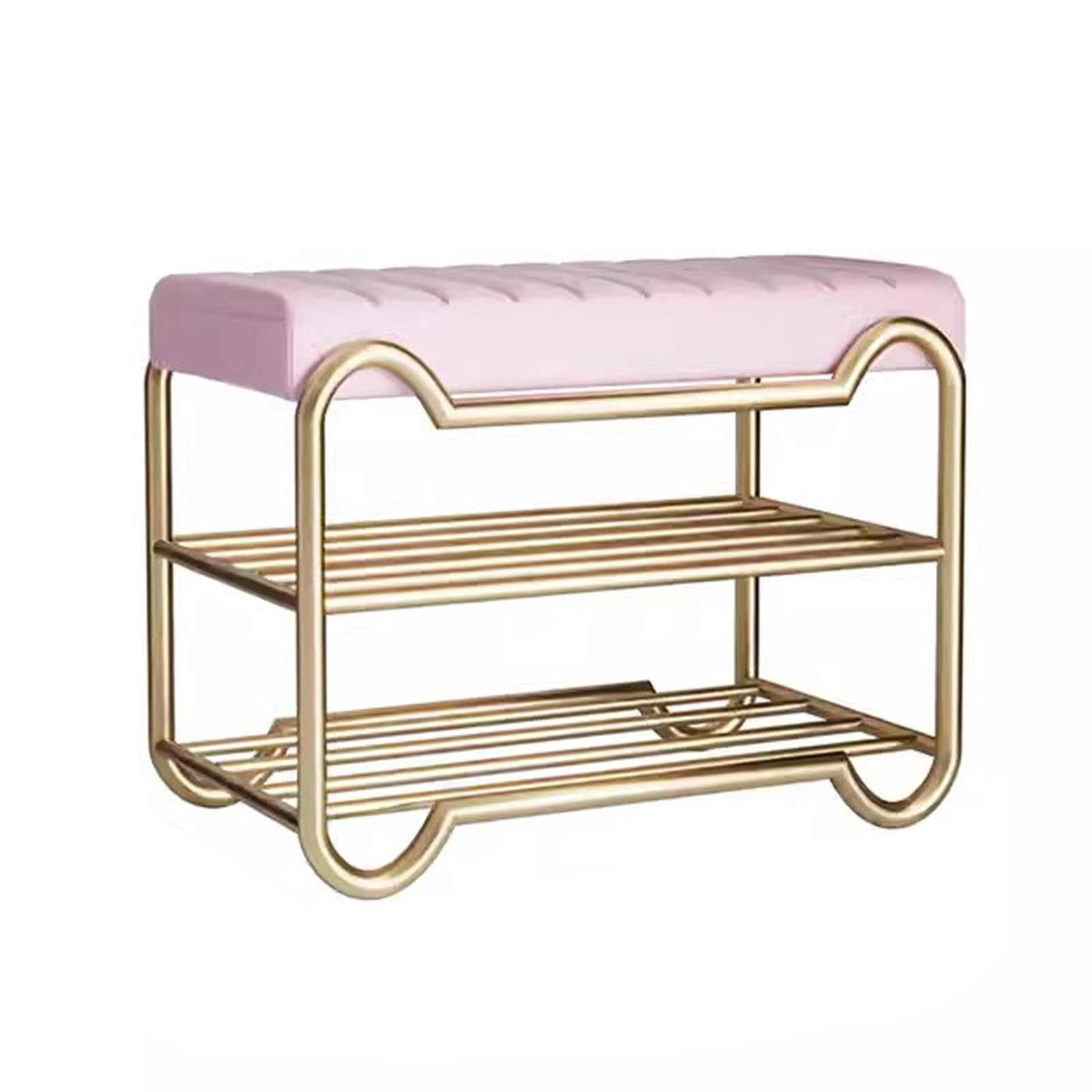 Banc à chaussures en faux cuir et penderie d'entrée avec rangement à 2 niveaux