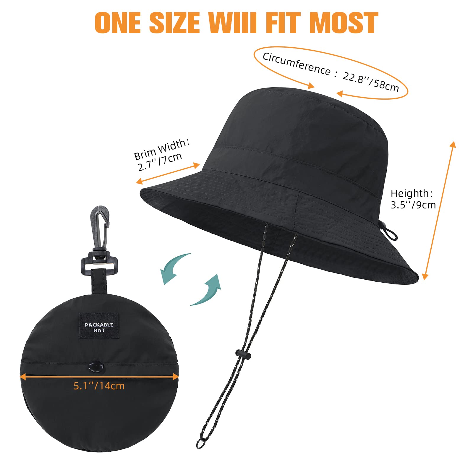 Sombrero impermeable para mujeres y hombres, sombrero de lluvia de ala ancha, plegable, protección UV, verano, playa, pesca, senderismo, safari