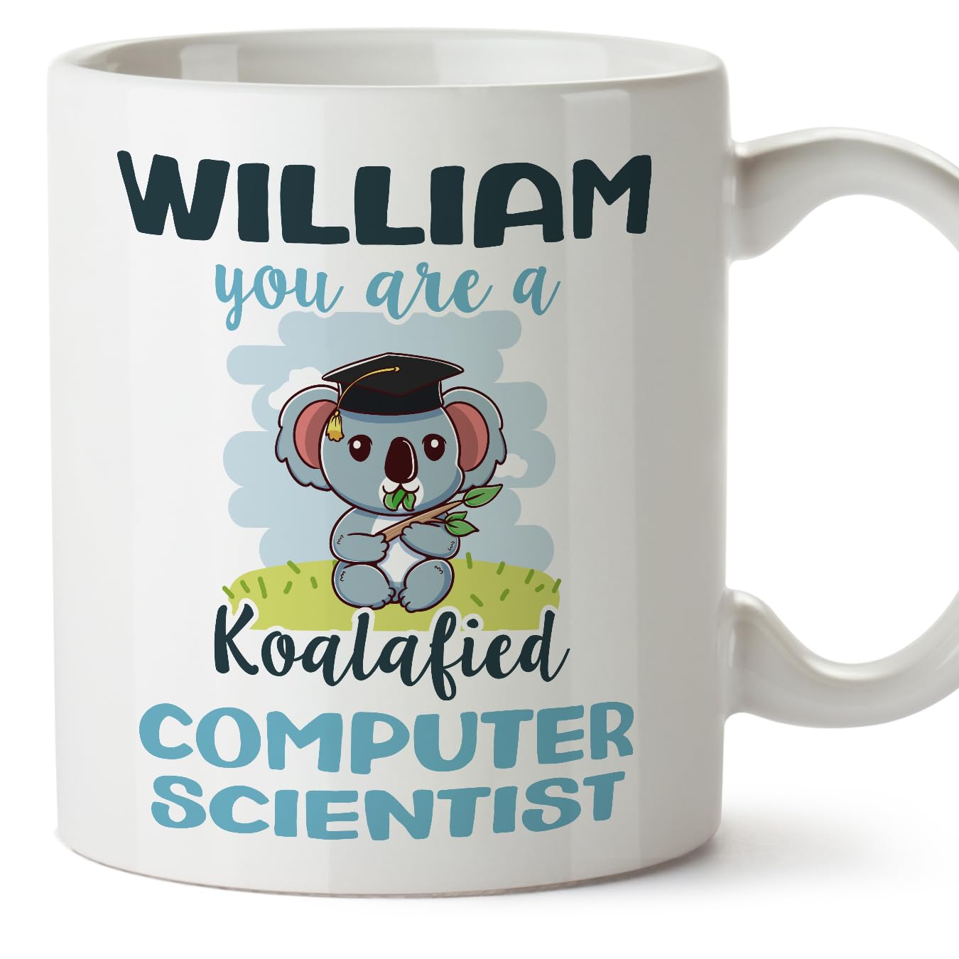 MUGFFINS Personalised Mug for Computer Scientist man - in English - Custom Koalafied - Funny Custom Gift for Colleagues - Ceramic 11oz Mug โ image 1