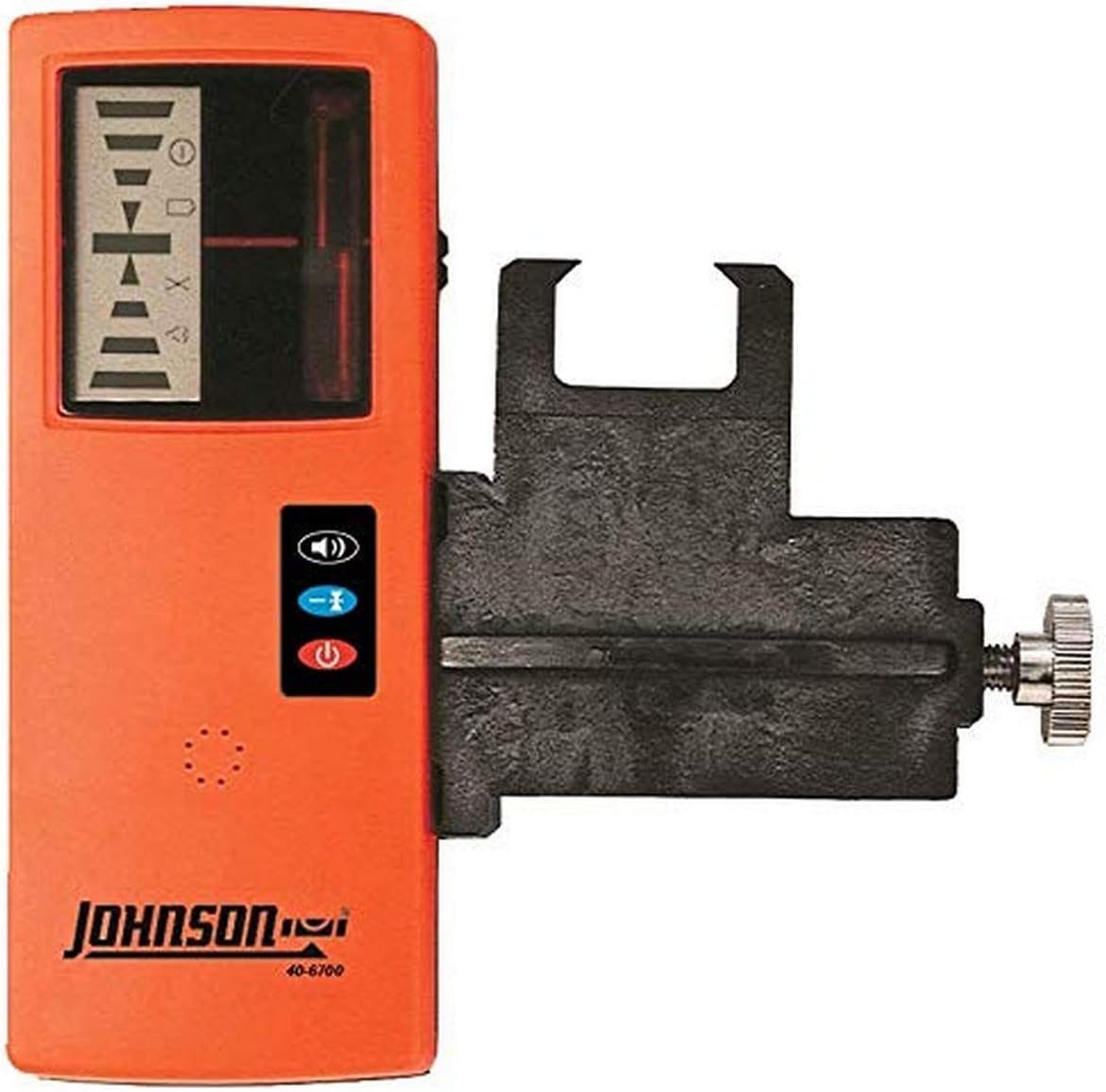 Johnson Level & Tool 40-6700 One­Sided Laser Detector w/Clamp for Red Beam Rotating Lasers, 6.50" x 2.50", Red Beam, 1 Laser Detector,Orange