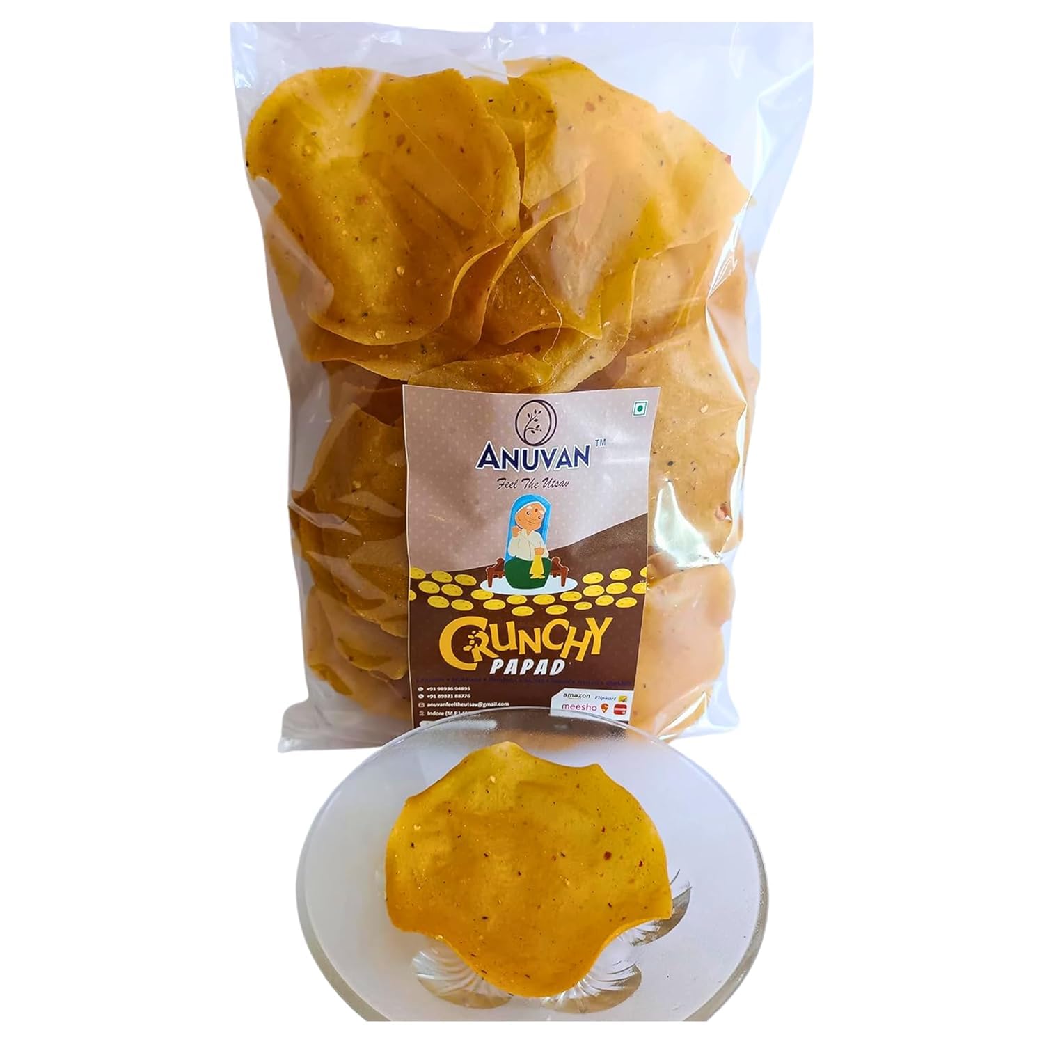 Anuvan Feel The Utsav Makka Papad | Handmade Corn Papad for Fry & Roast | Crunchy & Tasty Snacks -400gm | मक्का पापड़ 400 ग्राम-image-37