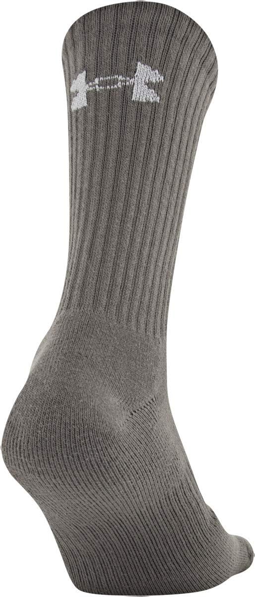 Under Armour Adult Cotton Crew Socks, Multipairs Large Neutral Assorted (6-pairs)