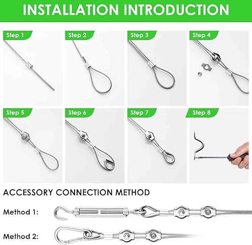Miniatura 9 de Vousile Tendedero de 50 pies para exteriores (98 pies 0.118 in)