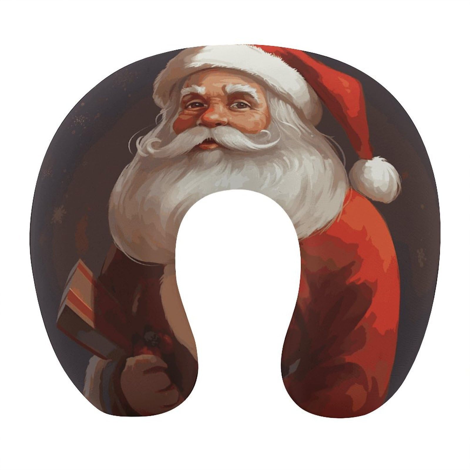 FekiLoot Santa Claus Travel Pillow,U Shaped Office Napping Pillow Support Neck and Head Comfortable Travel Neck Pillow U Shape Sleeping Essentials for Long Haul Flights