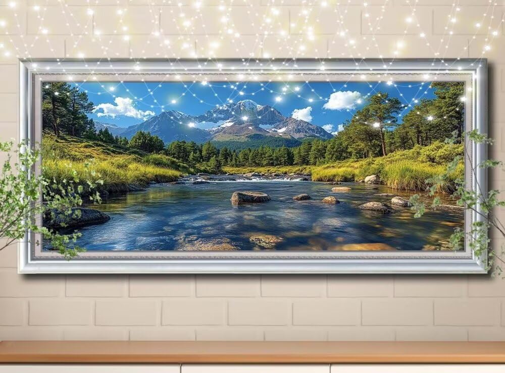 Obraz diamentowy 5D dla dorosłych, do malowania, krajobraz, obraz "zrób to sam", obraz do malowania diamentami dla dzieci (80 x 200 cm), zestaw do malowania kryształkami, dekoracja ścienna 8E-6388