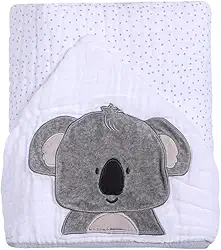 Toalha com Capuz para Bebê – 100% Algodão Forrada com Fralda Soft – Alta Absorção – Estampas Variadas – 80x80 cm – Loja Era Uma Vez (Coala, Padrão)