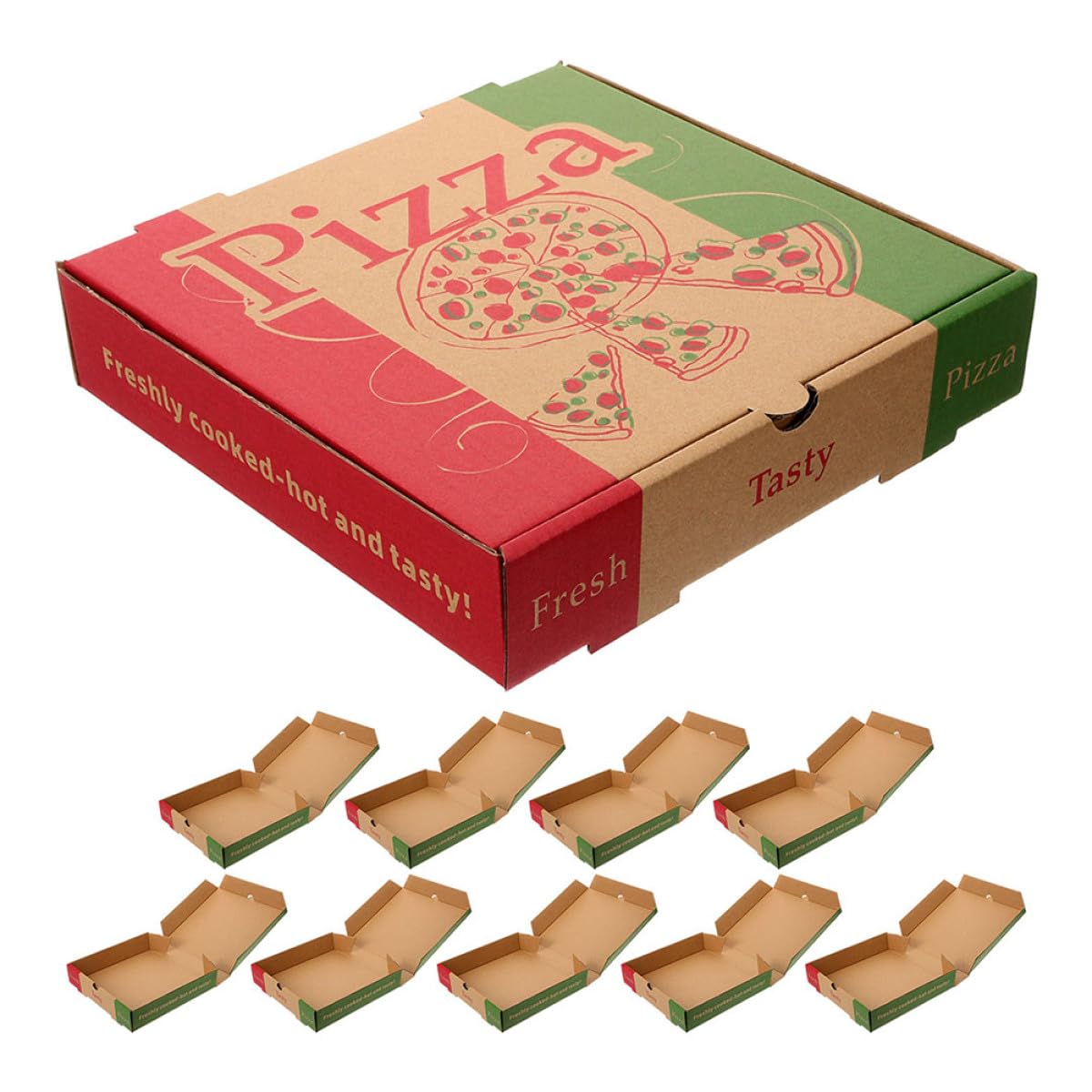 20 Cajas de Cartón Kraft Corrugado para Pizza de 7 Pulgadas Embalaje Reutilizable para Comida para Llevar y Decoración de Eventos