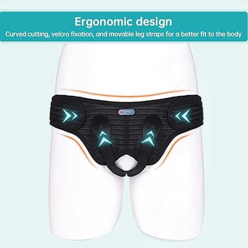 Miniatura 8 de Cinturón de hernia mejorado para hombres y mujeres, cinturón de soporte de hernia inguinal con 4 almohadillas de compresión médica extraíbles,