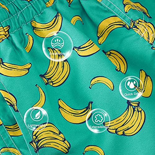 Cozople Boys Banana Swim Trunks Quick Dry Beach Board Shorts Soft Drawstring Elastic Waist Surf Swimsuit Casual Sports Running Shorts For Youth Kids Size 10-12 #TOP4