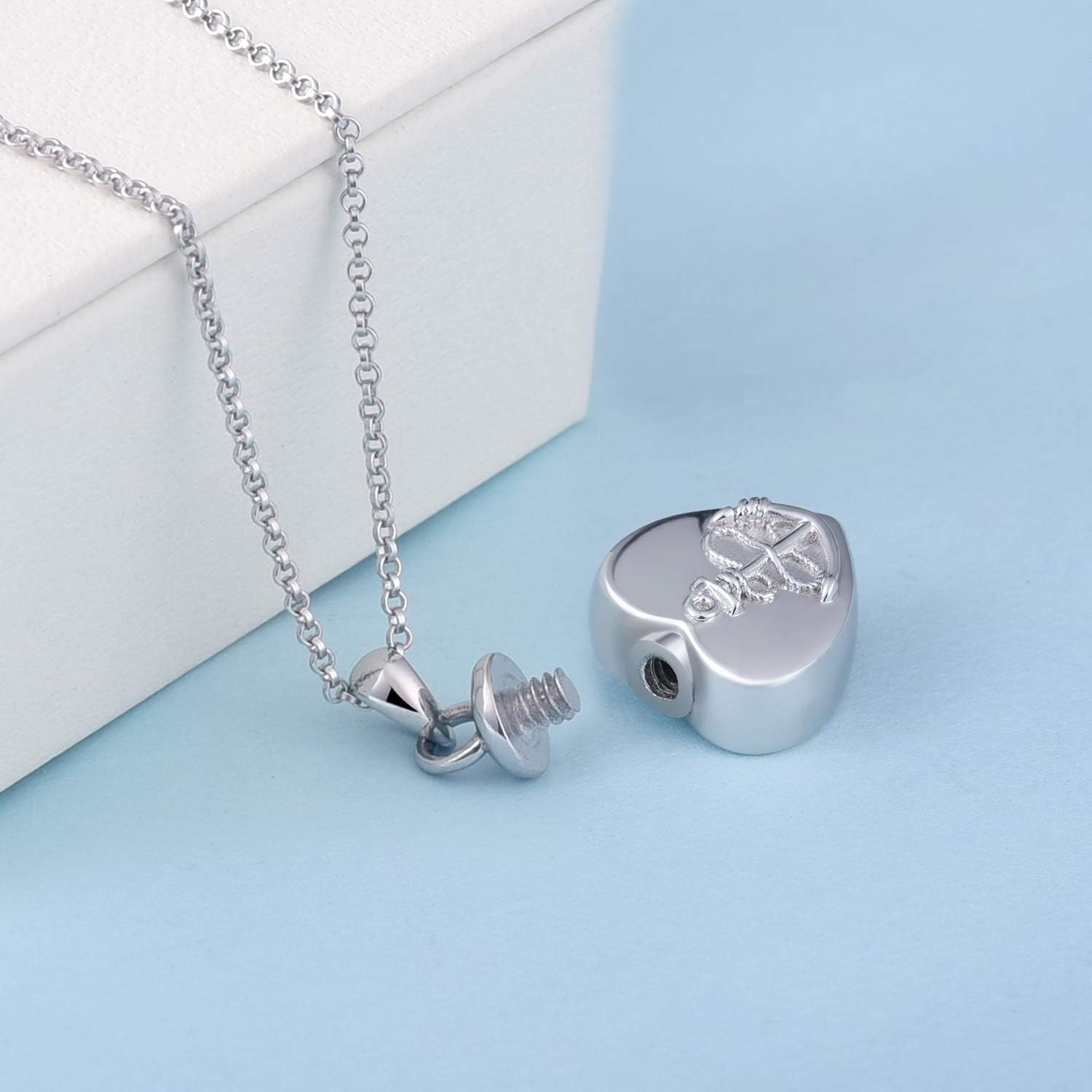 BEILIN 925 Sterling Silver Heart Cremation Jewelry Keepsake Urn Necklace for ashes : Forever in My Heart