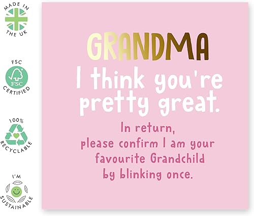Miniatura 2 de CENTRAL 23 Tarjeta de cumpleaños o tarjeta del día de la madre para abuela – «I Think You're Pretty Great» – Regalos para abuela, abuela, Meemaw,