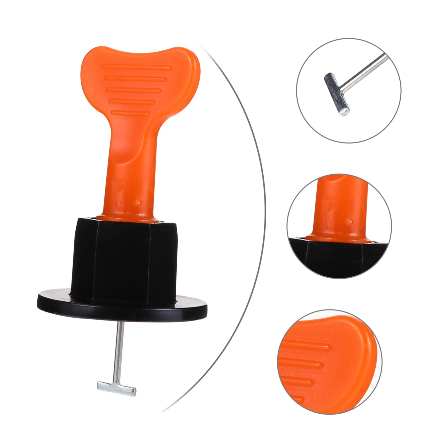 OSALADI Kit de Nivellement Carrelage Plastique Noir Réutilisable 100 Pièces pour Sols et Murs, Outil Facile à Fixer et Retirer pour Pose Précise