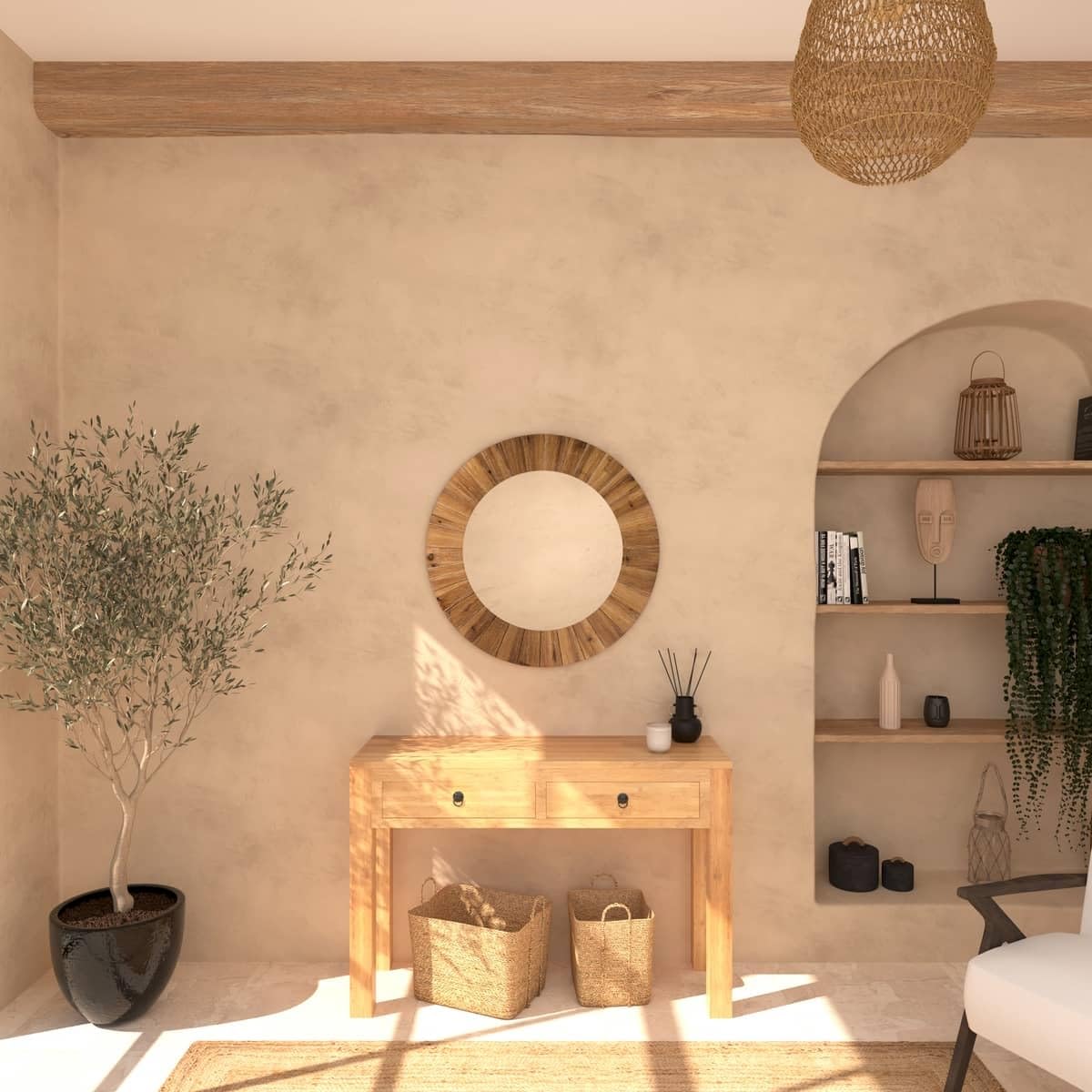 Atmosphera - Espejo de Madera D83 cm