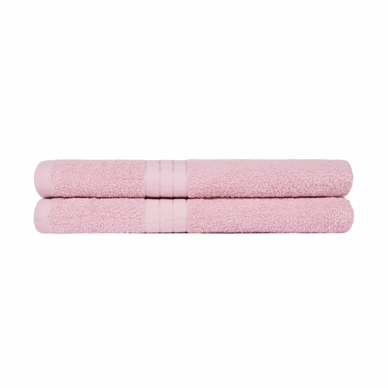 Brentfords Blush Pink 100% Cotton Bath Towels – Premium Quality, Super Absorbent & Quick Drying - Large Bathroom Towel - Luxury Set Of 2-70 X 115Cm –