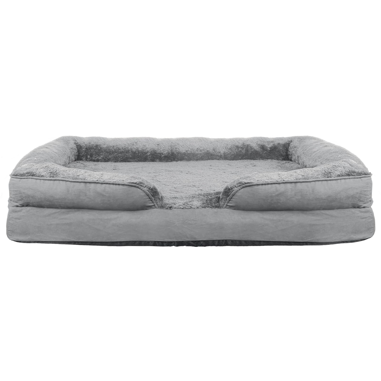 Cesta para perro, alfombra gruesa ultra suave, cojín para perro, desenfundable, cama para perro, lavable, memoria de forma impermeable, 105 x 80 x 20 cm (gris)