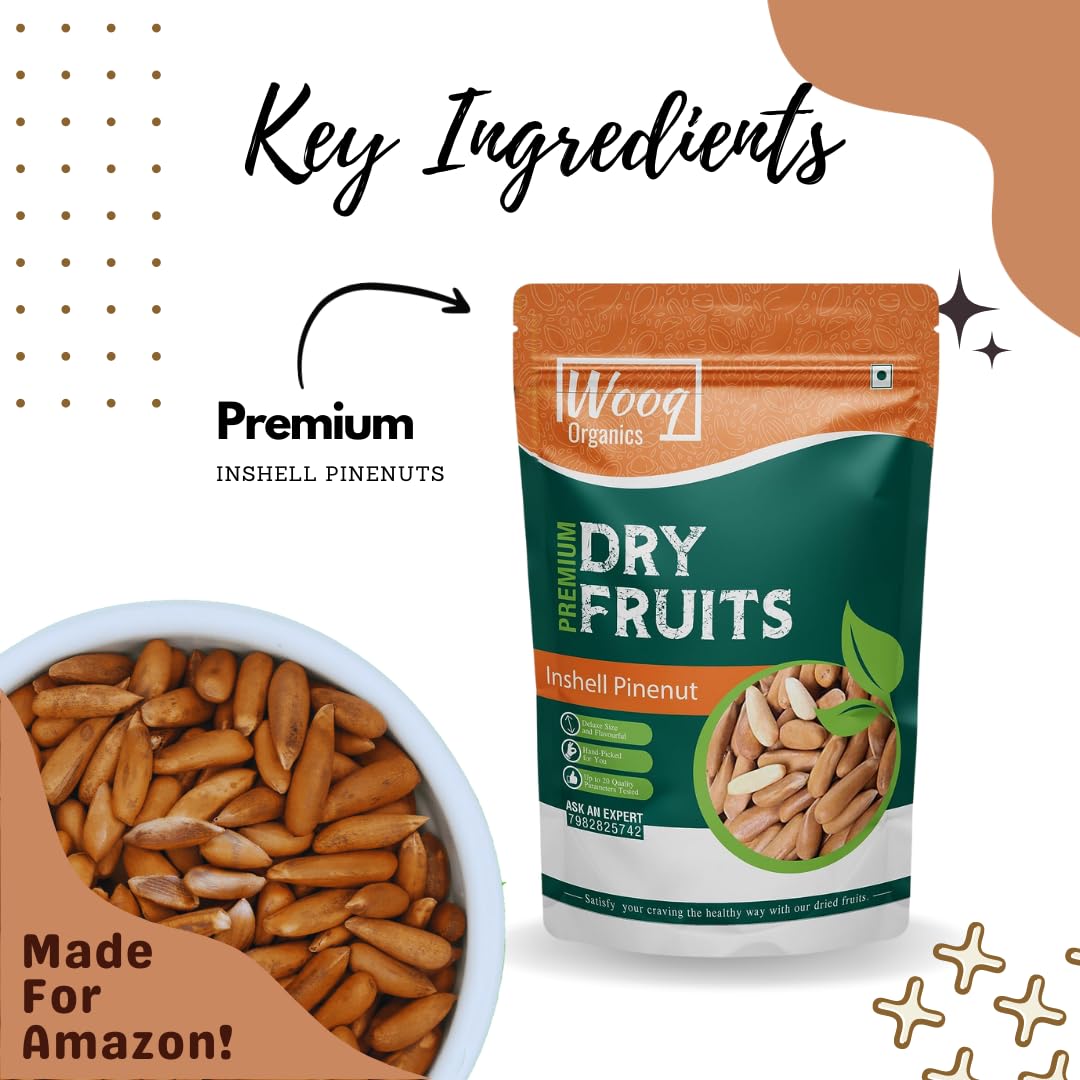 Wooq Organics Premium Pine Nuts Whole 100g, Chilgoza big size - Image 2 thumbnail