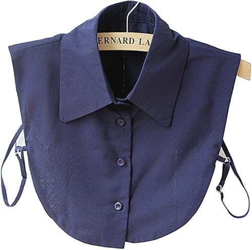 Miniatura 7 de 3 piezas de cuello falso desmontable Dickey cuello blusa media camisas falso cuello para mujeres niñas azul marino rosa, rosado, azul, azul marino