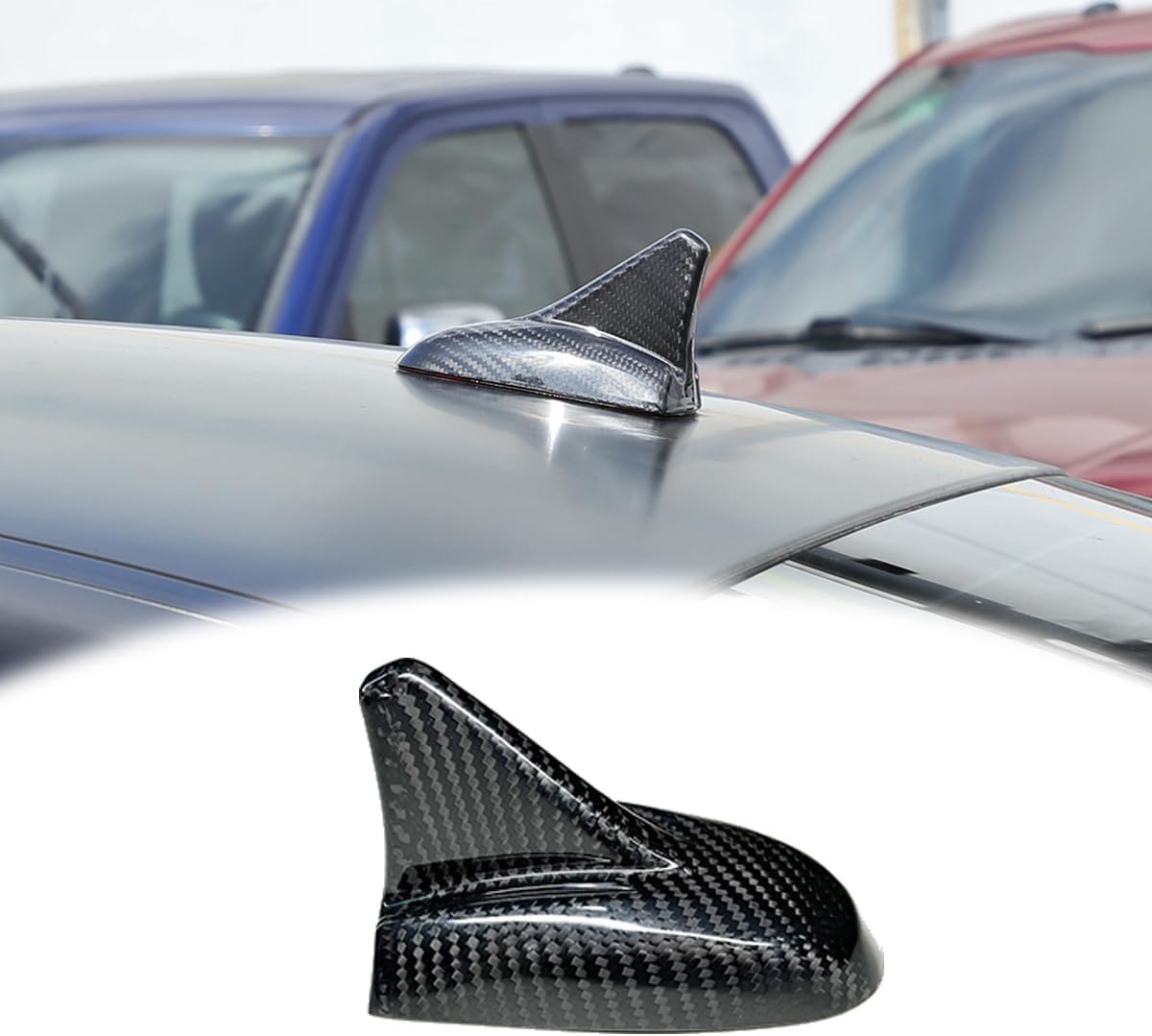 Real Carbon Fiber Car Shark Fin Antenna Trim Cover for Maserati Ghibli 2014 2015 Car Exterior Accessories (Black)