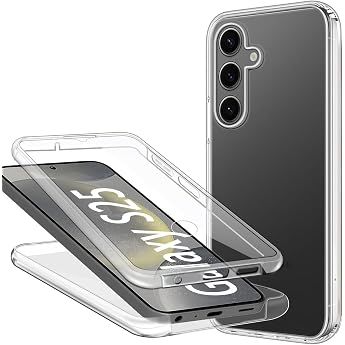 ZYIMOU Case for Samsung Galaxy S25 5G Mobile Phone Case Transparent Case 360 Degree Full Protection Silicone Thin Cover Case