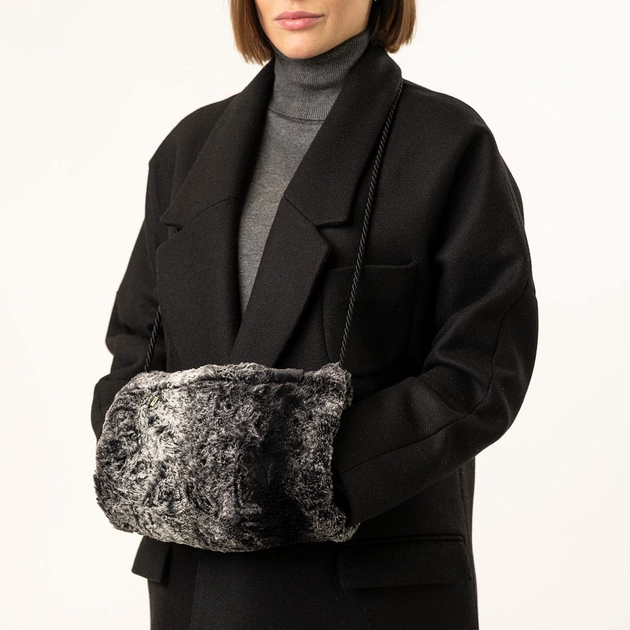 Laraice Muff Handwärmer Webpelz Damen - Made in Germany Handgelenkswärmer mit Futter Winter Herbst-Winter