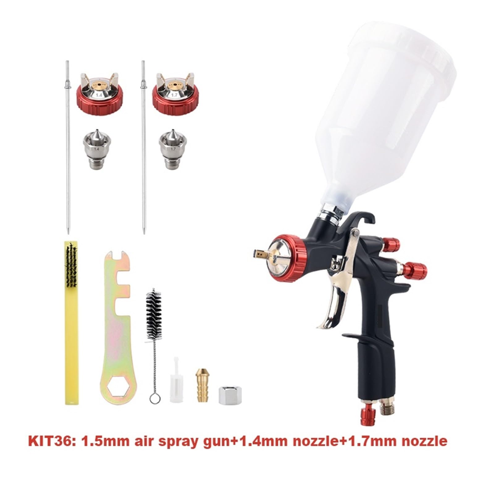 Pistolet Na Sprężone Powietrze Do Malowania Samochodu Zestaw Pistoletów Natryskowego Aerograf 1,5 Mm A610 Natryskowy Z Dyszą,3,4,7 2,0(1.5gun 1.4 1.7nozzle)