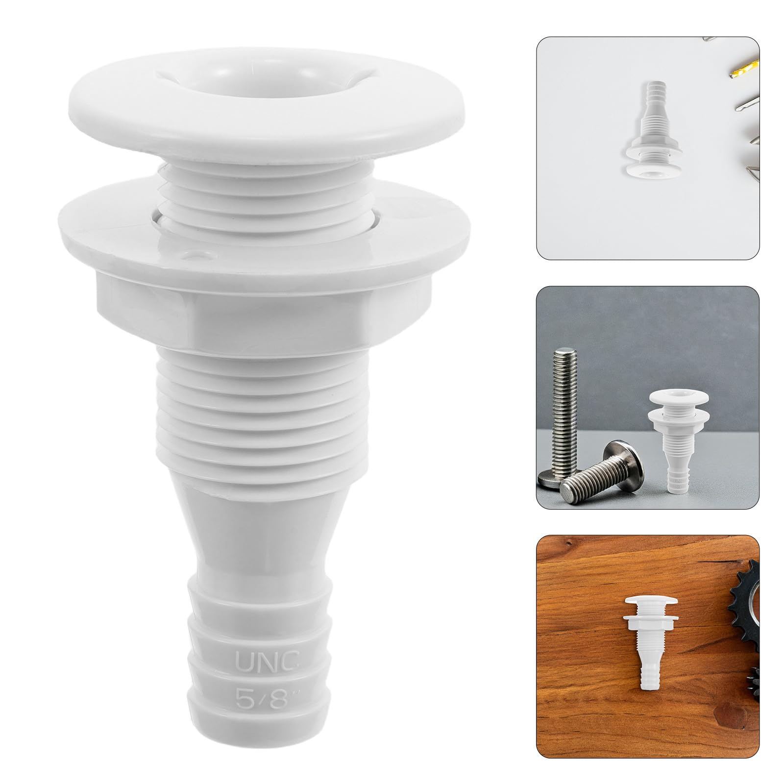 Alipis Salida de Drenaje de Plástico Marino 5/8 Pulgadas 16 MM para Barcos y Accesorio de Paso de Casco Resistente a Rayos UV y Agua Salada Ventilación de Sentina Marina